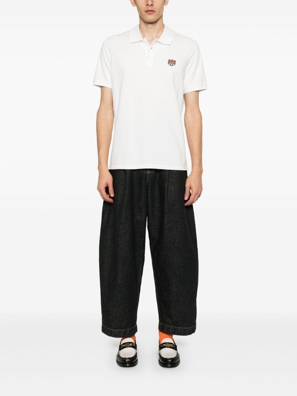 Tiger Logo Cotton Polo Shirt