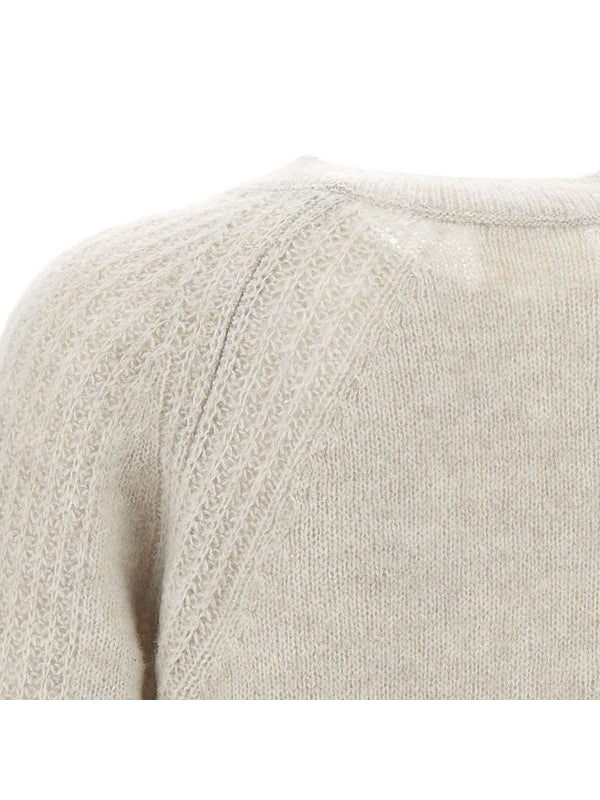 V-Neck Nylon Alpaca Wool Knit