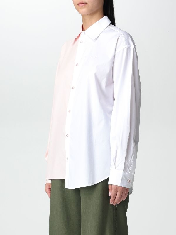 Bicolor Asymmetric Cotton Shirt