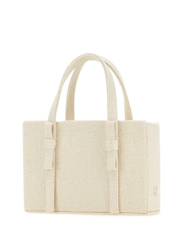 Canvas Bow Midi Tote Bag