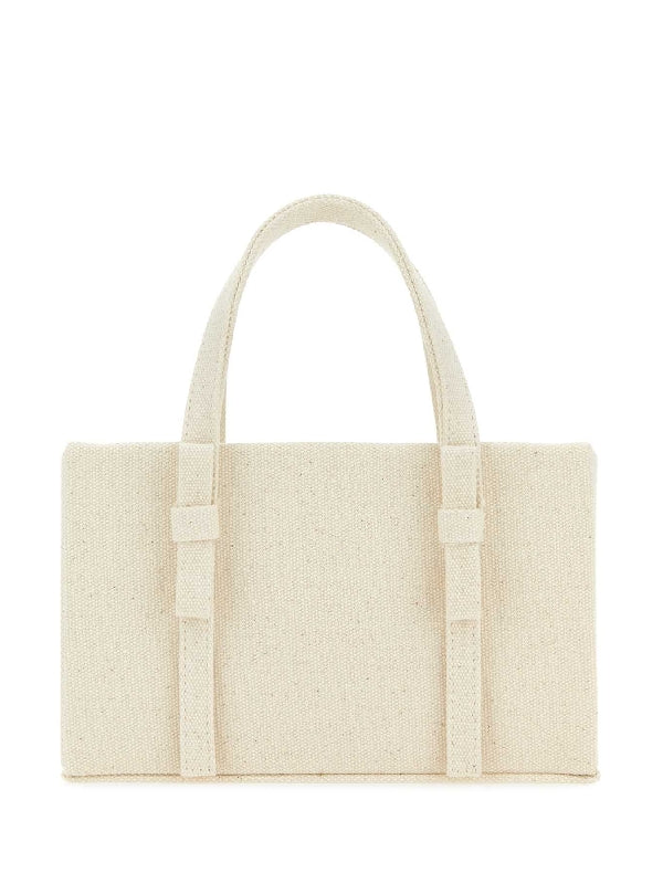 Canvas Bow Midi Tote Bag