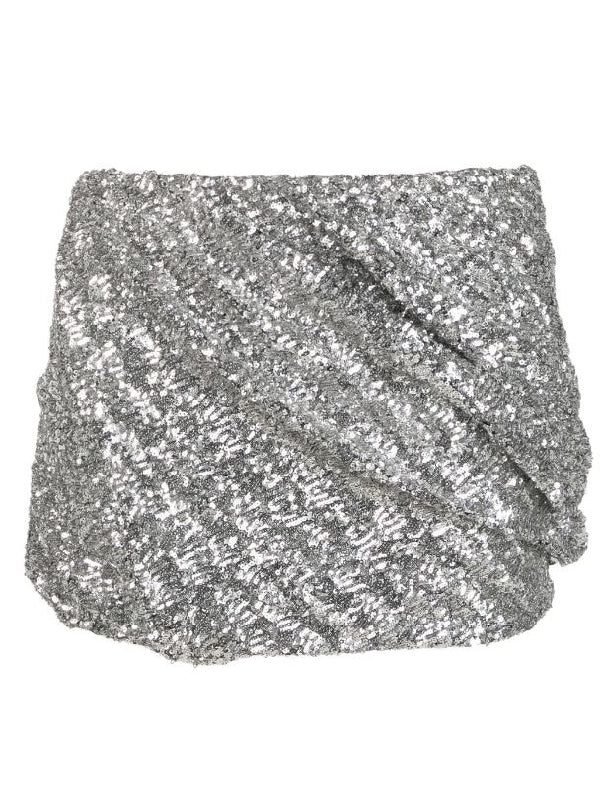 Allover Sequin Ruched
  Skirt