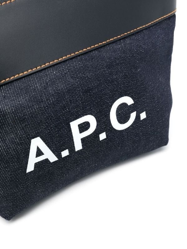 Axel Logo Denim Leather Pouch Bag