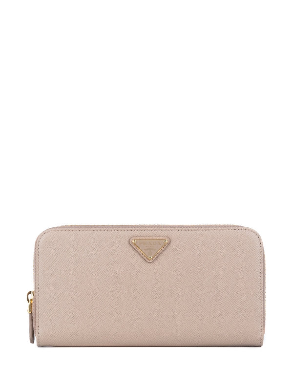 Triangle Logo Saffiano Zipper
  Long Wallet