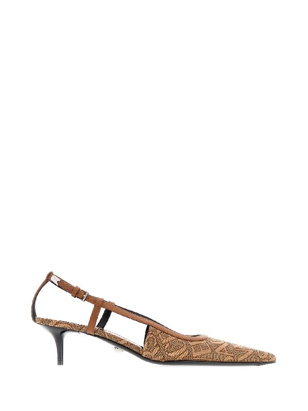 Allover Logo Jacquard Slingback Heel