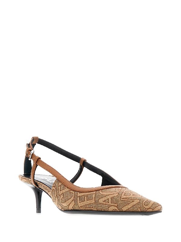 Allover Logo Jacquard Slingback Heel