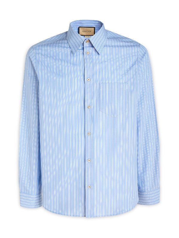 Chest Pocket Stripe Cotton
  Shirt