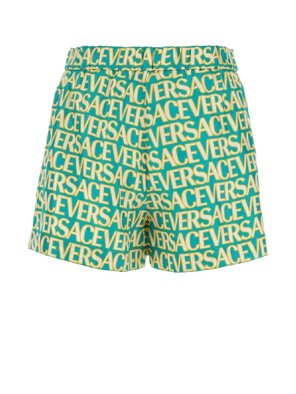 Allover Logo Silk Bermuda Shorts