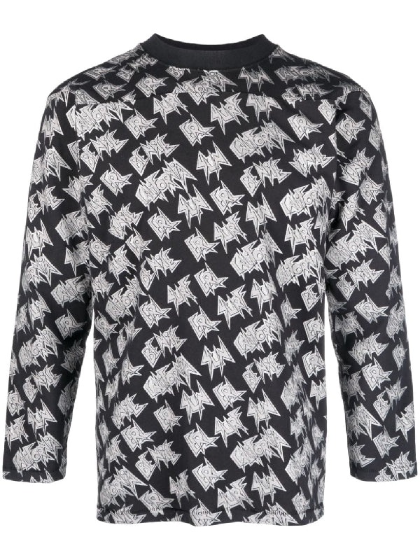 All-Over Logo Print Long-Sleeve Top