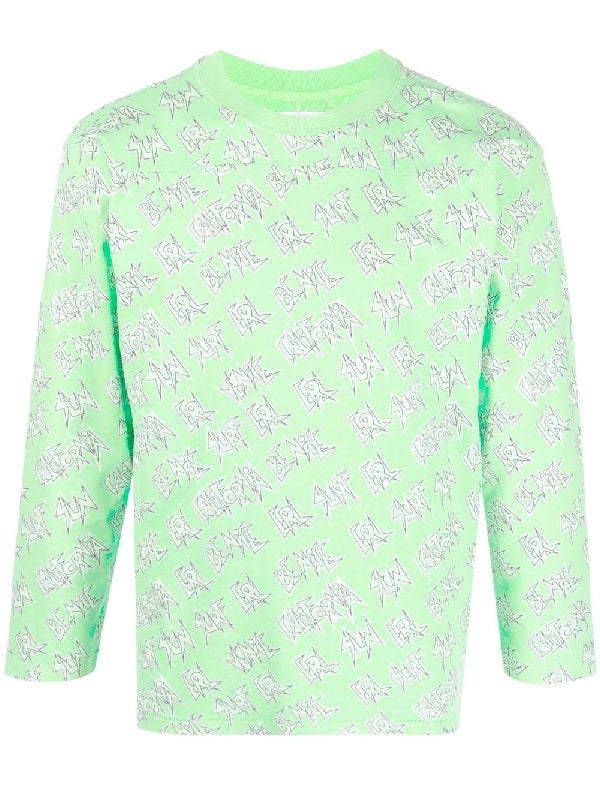 All-Over Logo Print Long-Sleeve Top