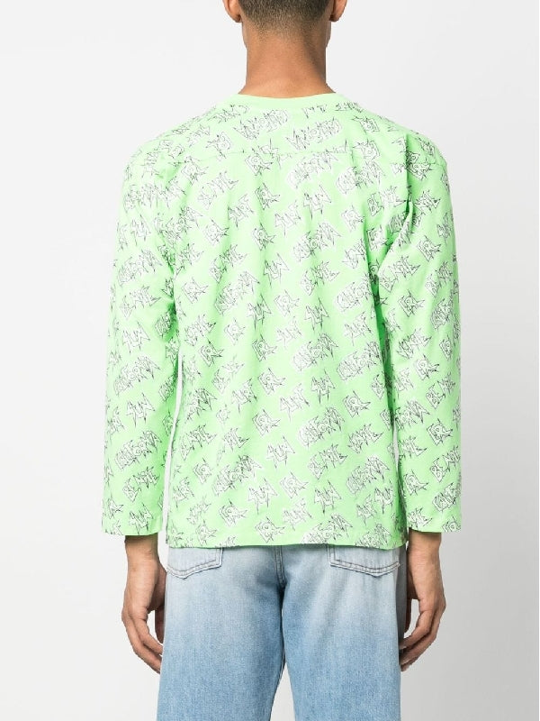 All-Over Logo Print Long-Sleeve Top