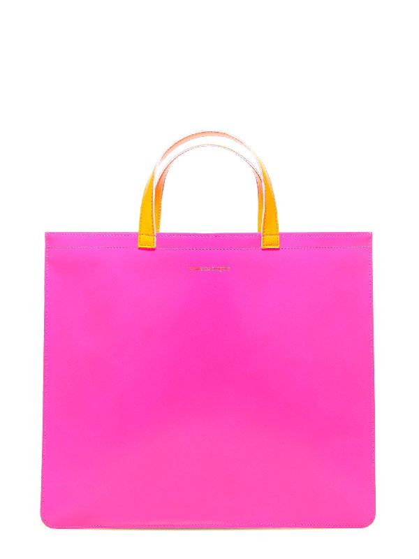 Super Fluo Color Block Leather Tote Bag