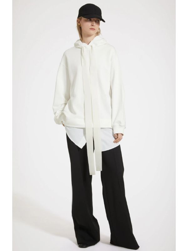 Layered Drawstring Hoodie