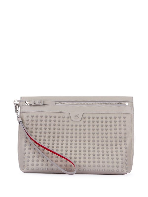 Spike Leather Strap Clutch