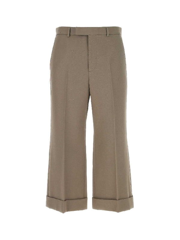 Wool Wide Crop Pants