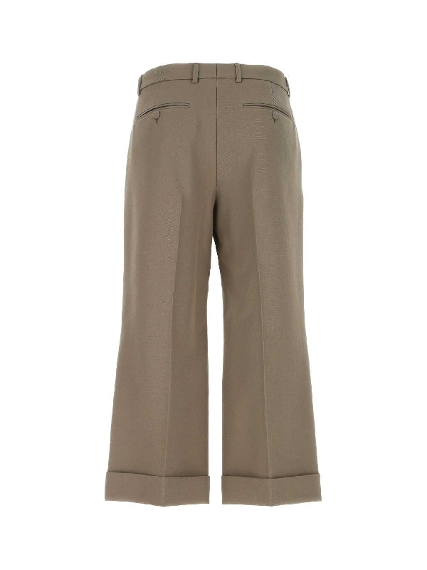 Wool Wide Crop Pants