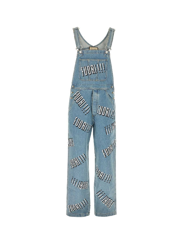 Fuori Printing Denim Overalls