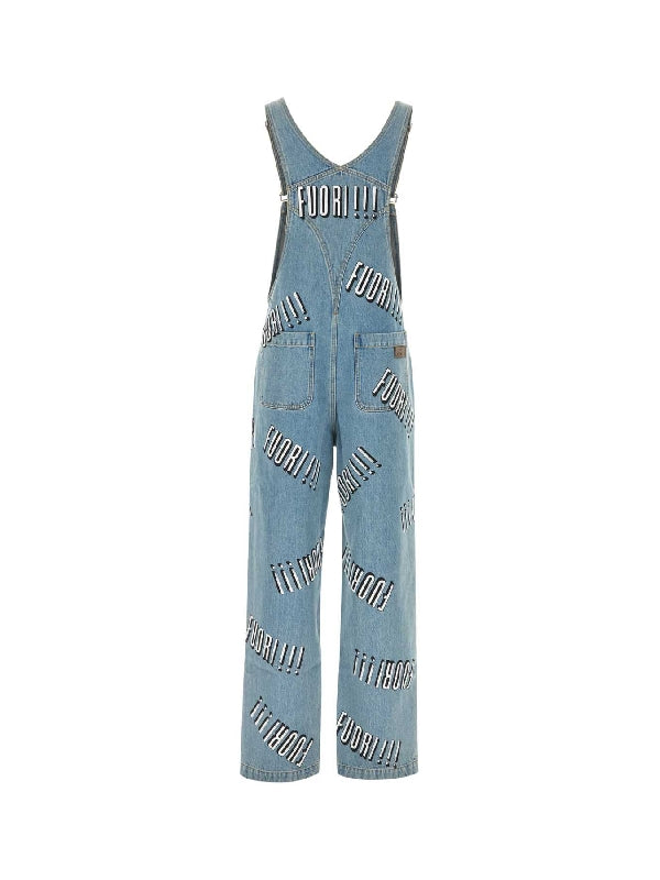 Fuori Printing Denim Overalls