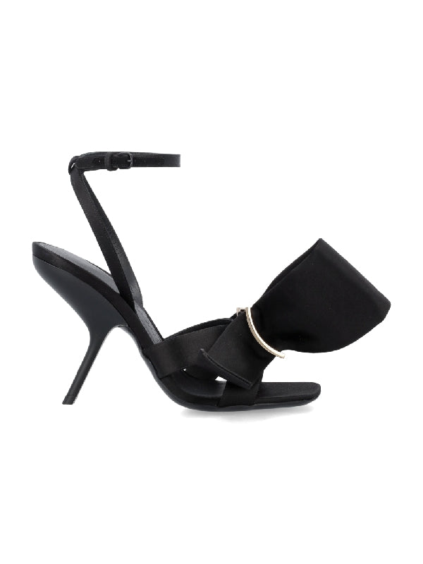 FERRAGAMO - Maxi Bow Detail Satin Sandal Heel - Jente