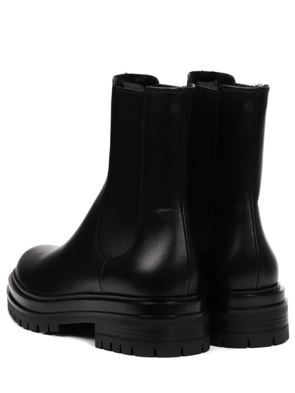 Black Leather Chelsea Boots