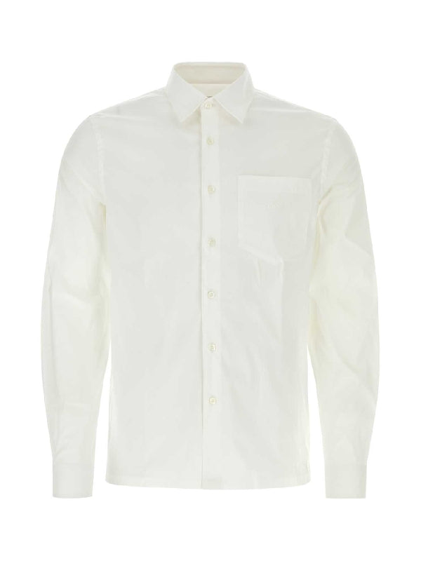 White Pocket Button-up Shirt