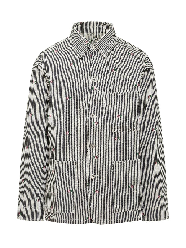 Pixel Stripe Denim Workwear Jacket