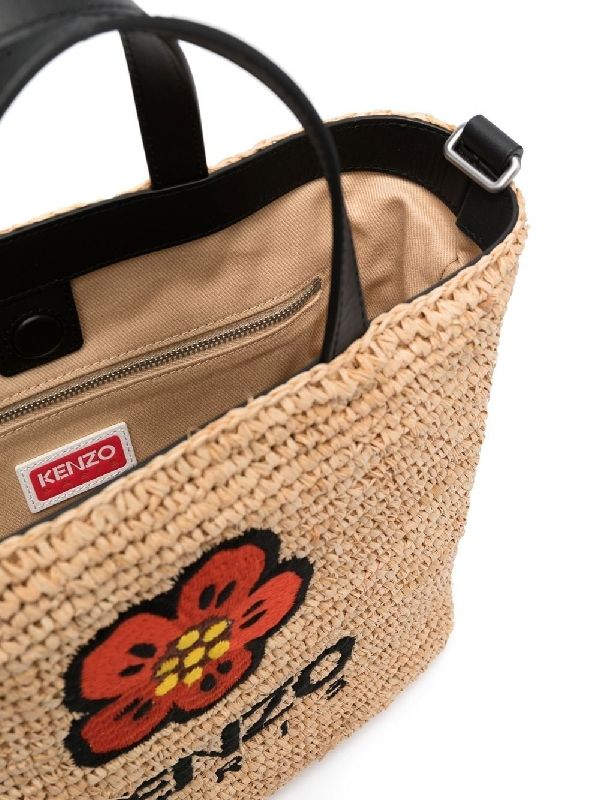Bokeh Flower Raffia Small Tote
  Bag
