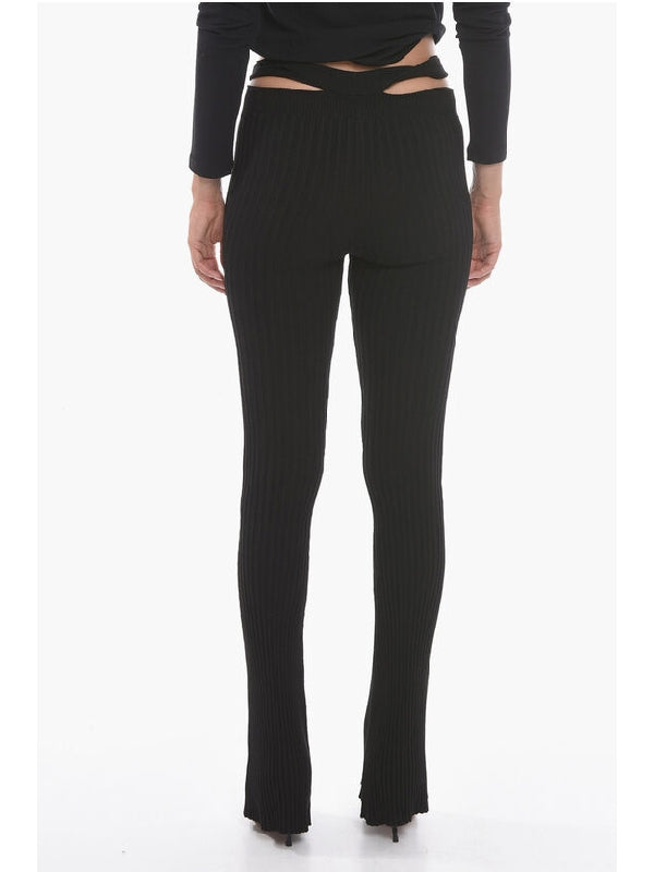 Ribbed Knit Trousers with Skinny-fit Trousers - jentestore_global