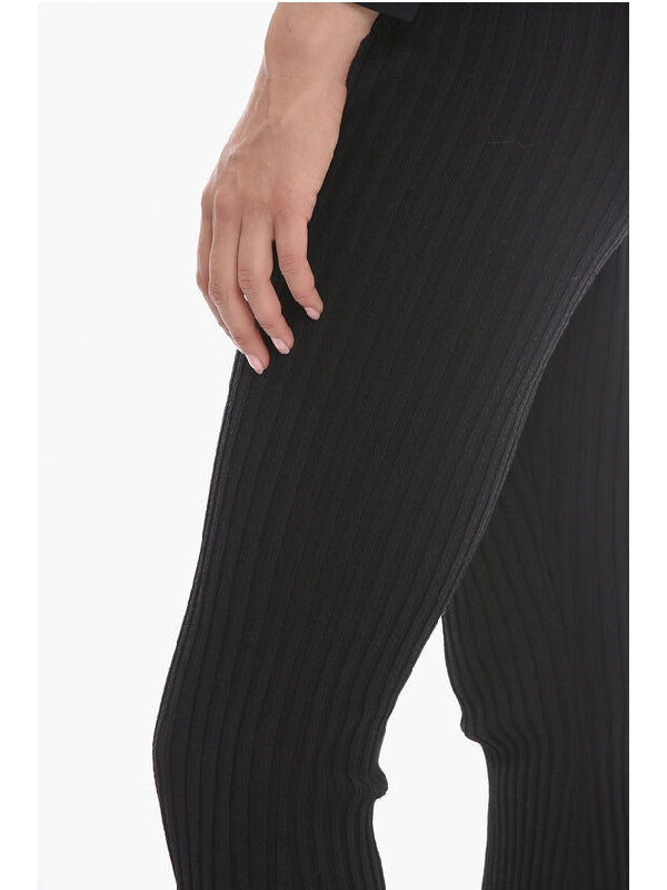 Ribbed Knit Trousers with Skinny-fit Trousers - jentestore_global