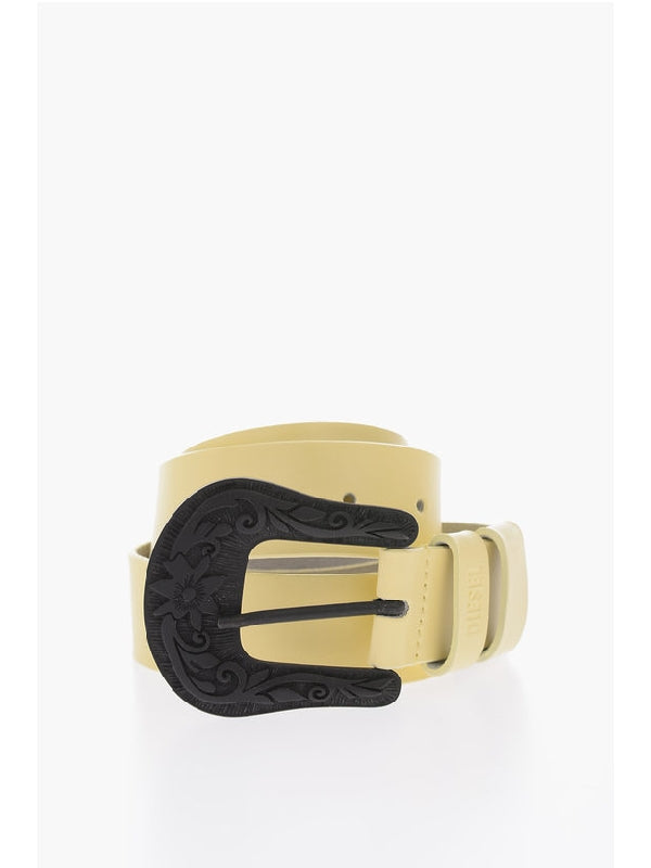 B Lontex Western Buckle Leather Belt