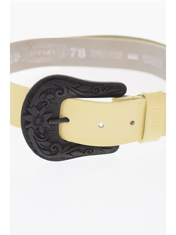 B Lontex Western Buckle Leather Belt