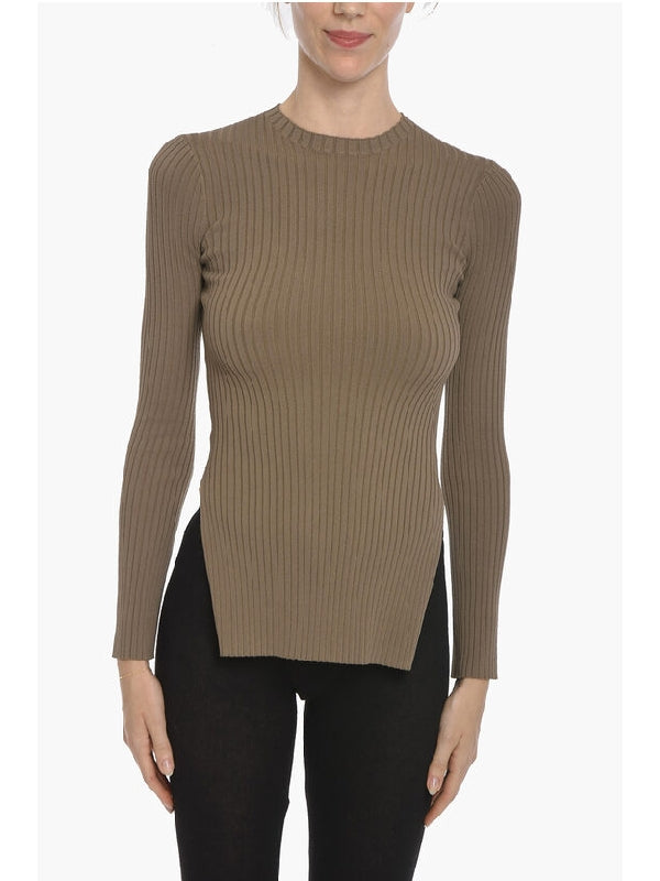 Side Split BARDIA Ribbed Sweater Knitted - jentestore_global