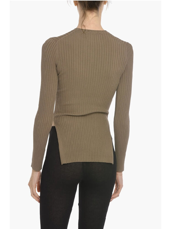 Side Split BARDIA Ribbed Sweater Knitted - jentestore_global