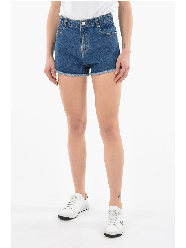 Back Logo Patch Denim Shorts