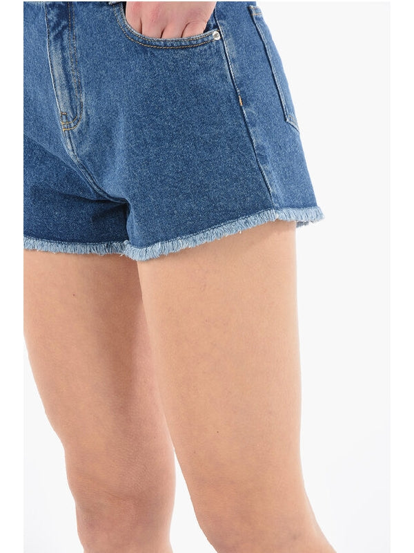 Back Logo Patch Denim Shorts