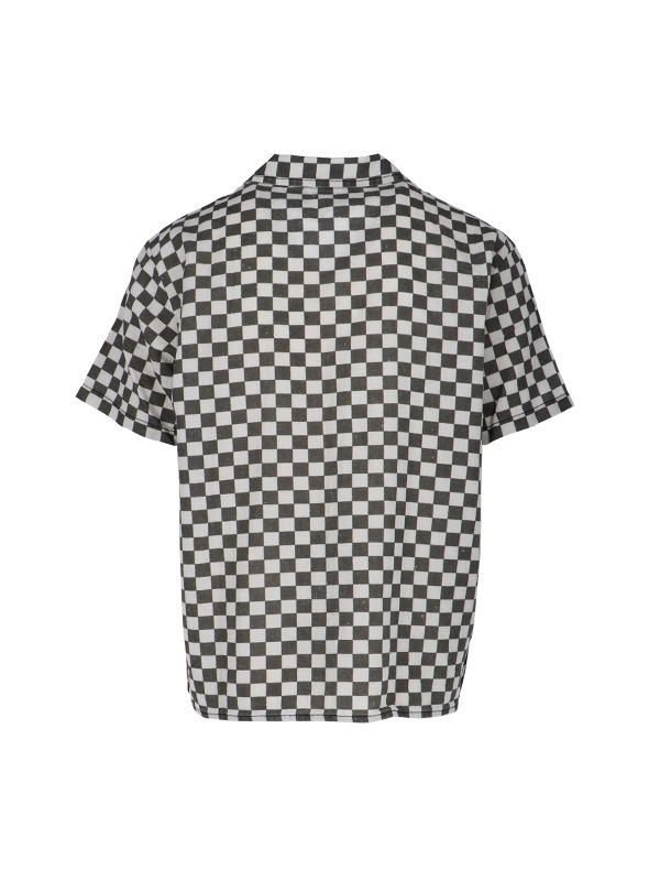 Checkerboard Printing Short Sleeve Shirt