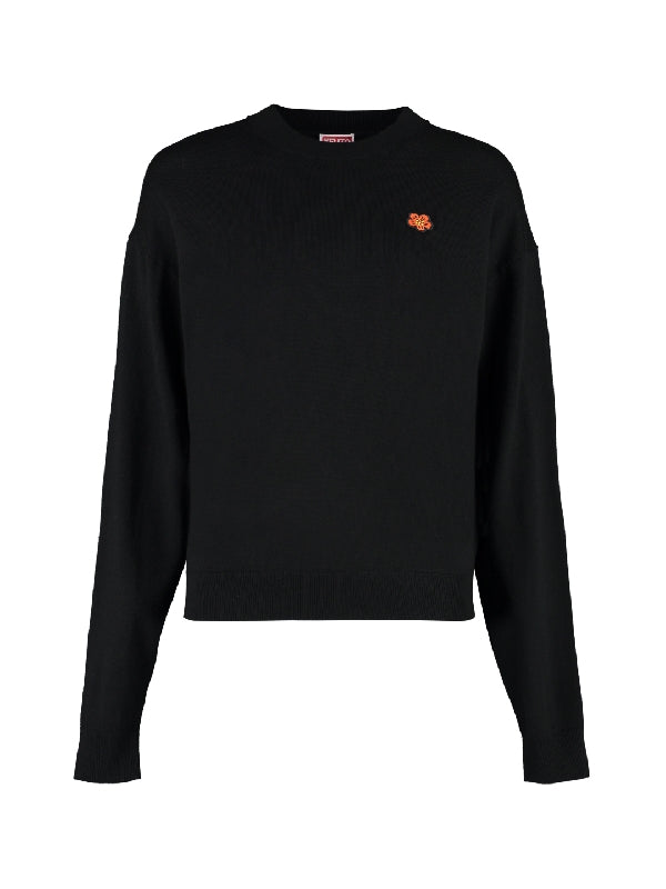 ブーケフラワーウールニット