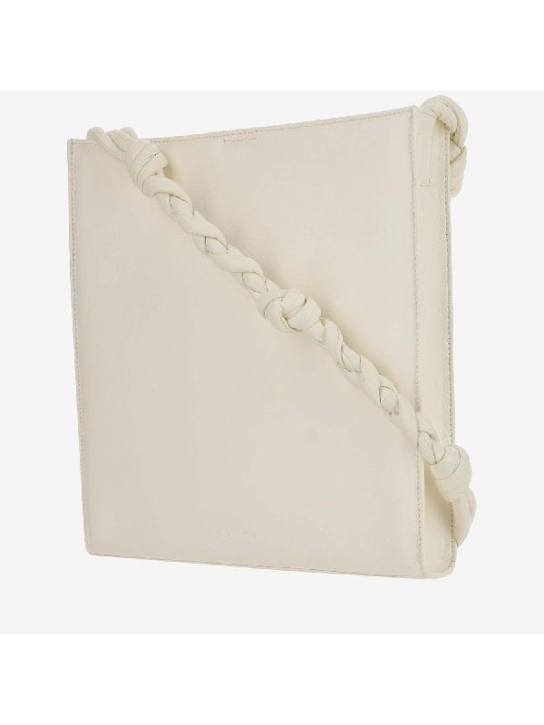 White Leather Tangle Crossbody Bag