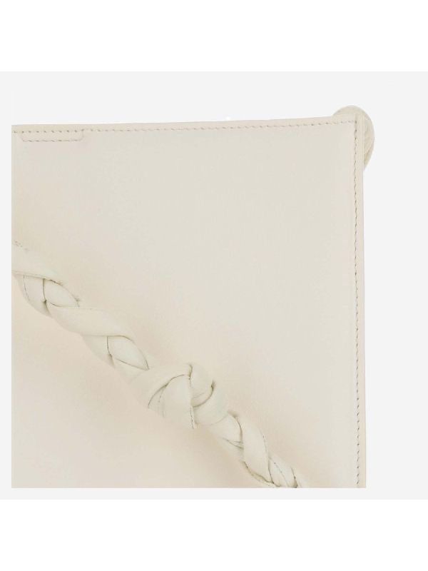 White Leather Tangle Crossbody Bag