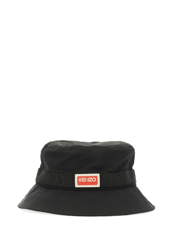 Logo Patch Nylon Bucket Hat