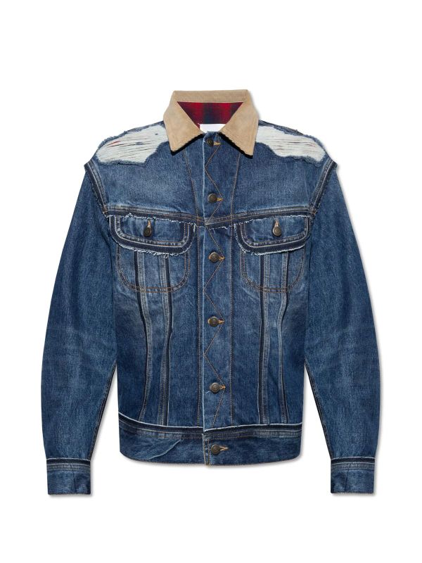 Destroyed Detail Pendleton Denim Jacket