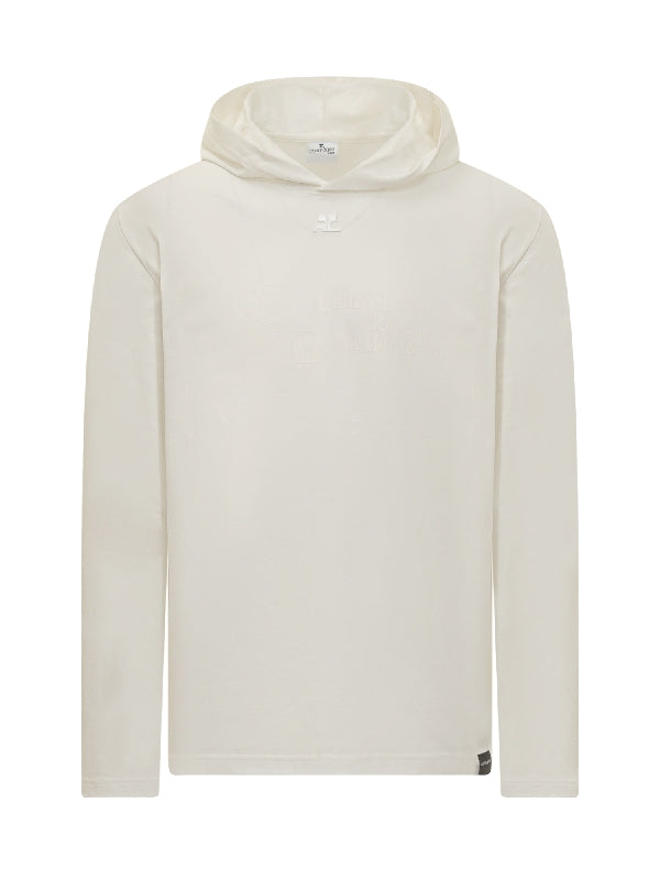 White Logo Patch Cotton Hood