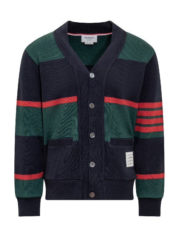 4-Bar Stripe Cashmere Cardigan