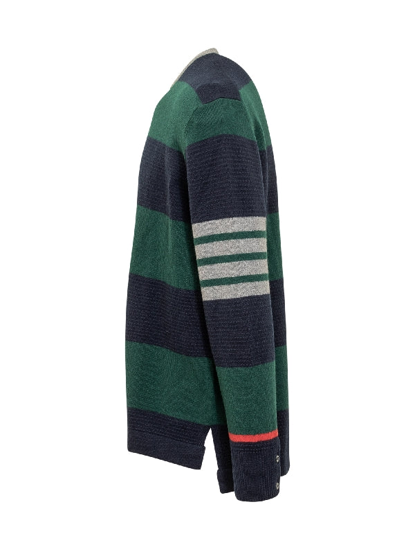 4-Bar Colorblock Wool Knit