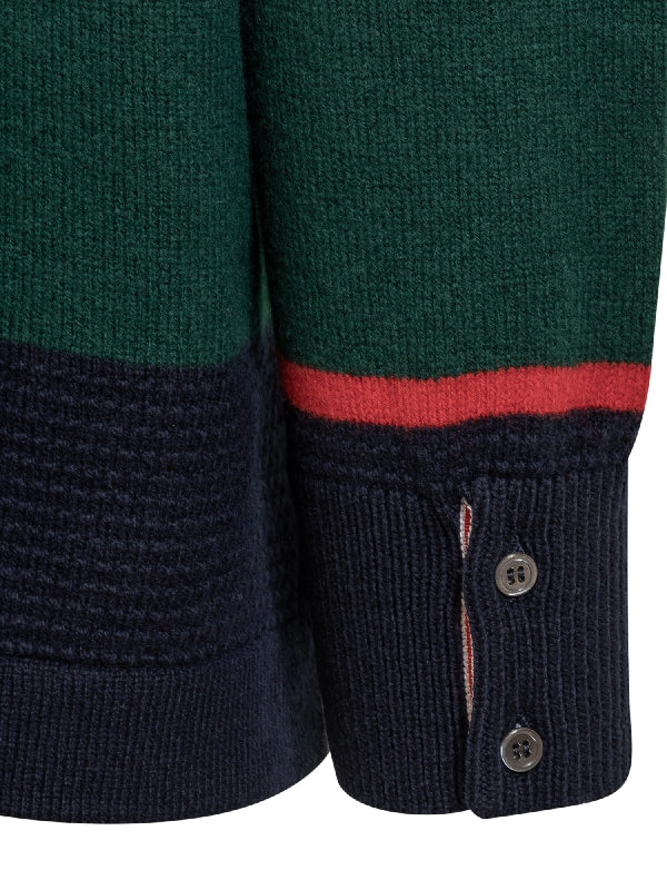 4-Bar Colorblock Wool Knit