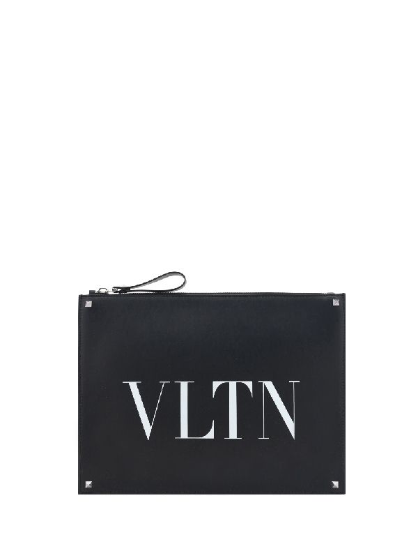 Vltn Logo Leather Clutch