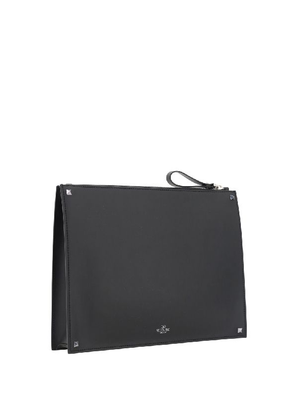 Vltn Logo Leather Clutch