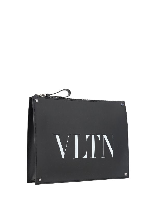 Vltn Logo Leather Clutch