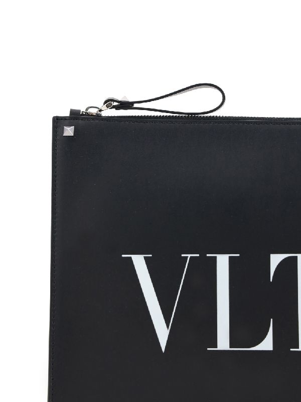 Vltn Logo Leather Clutch