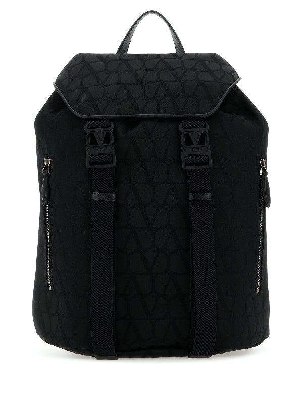 V Logo Buckle Backpack